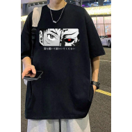 Anime Red Eyes Siyah T-shirt