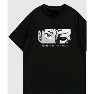 Anime Red Eyes Siyah T-shirt Anime Red Eyes Siyah T-shirt