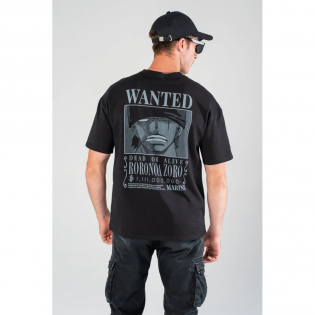 Anime One Piece Zoro Wanted Ön Arka Baskılı Siyah T-shirt Anime One Piece Zoro Wanted Ön Arka Baskılı Siyah T-shirt