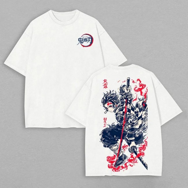 Demon Slayer Tanjiro Kamado Ön Arka Baskı T-shirt
