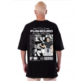 Jujutsu Kaisen Ön Arka Tasarım Siyah T-shirt 