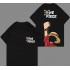 One Piece Straw Hat Siyah Ön Arka Baskı T-shirt