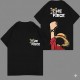 One Piece Straw Hat Siyah Ön Arka Baskı T-shirt