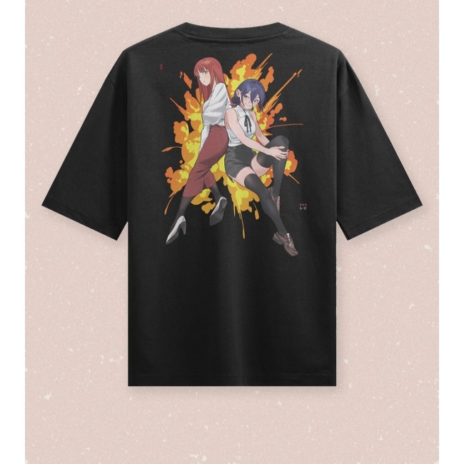 Chainsaw Man Makima And Reze Ön Arka Baskı T-shirt