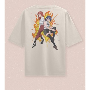 Chainsaw Man Makima And Reze Ön Arka Baskı T-shirt