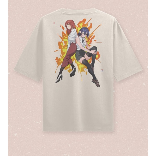 Chainsaw Man Makima And Reze Ön Arka Baskı T-shirt