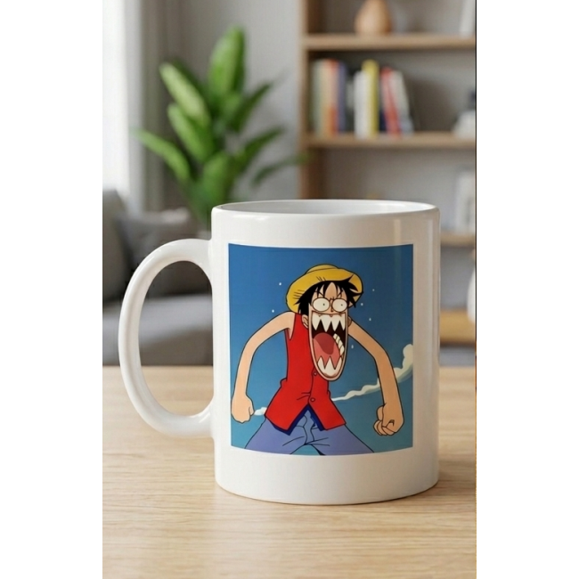 One Piece Luffy Face Kupa Bardak