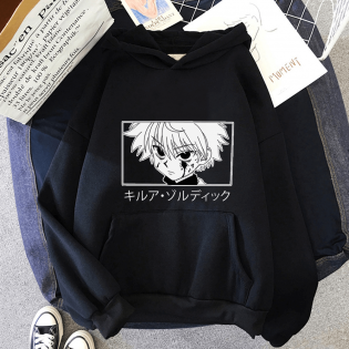 Hunter x Hunter Killua Face Kapşonlu Sweatshirt Hunter x Hunter Killua Face Kapşonlu Sweatshirt