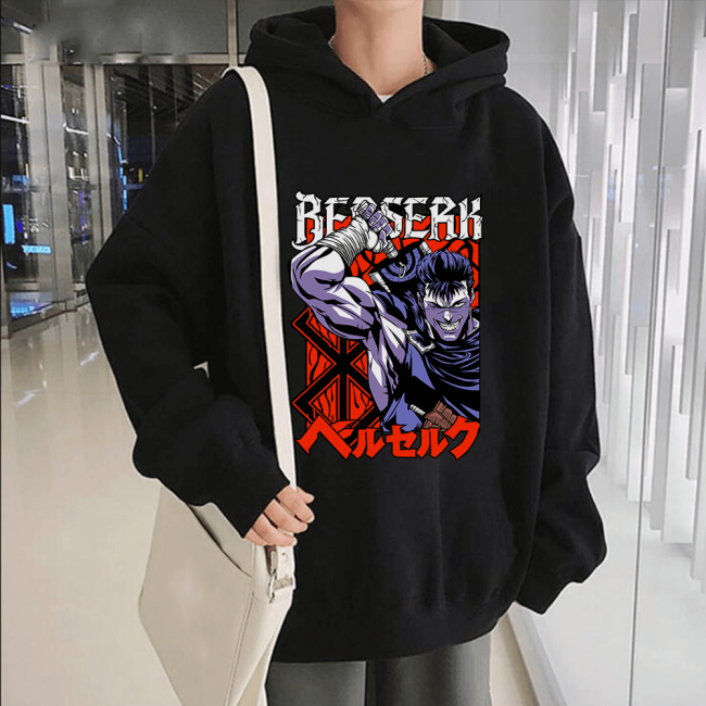 Berserk Red Kapşonlu Sweatshirt