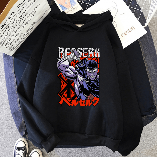 Berserk Red Kapşonlu Sweatshirt