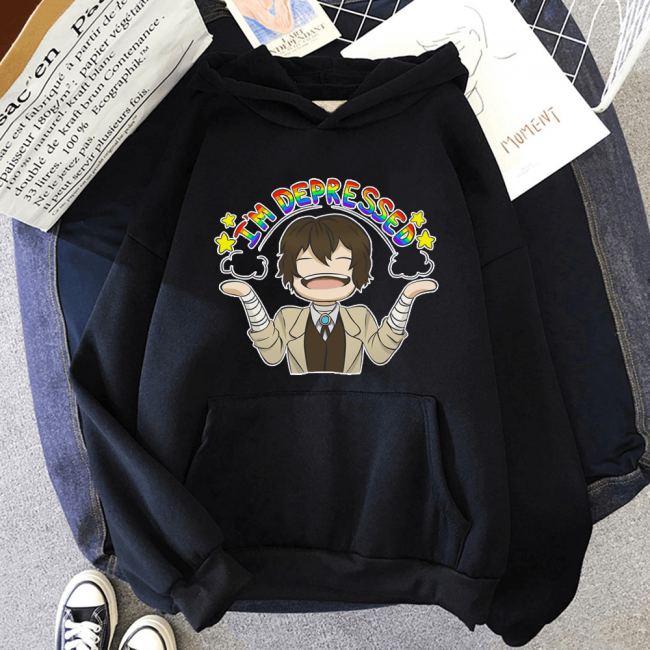 Dazai Depressed Kapşonlu Sweatshirt