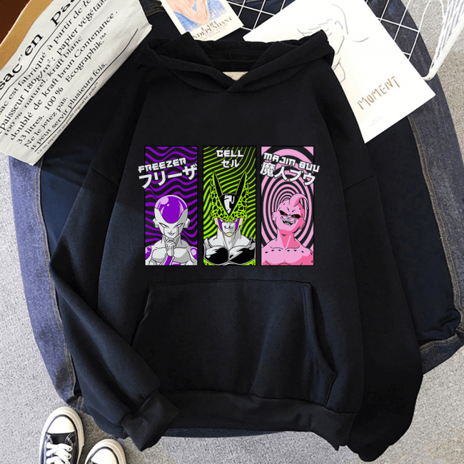 Dragon Ball Z Villanos Kapşonlu Sweatshirt