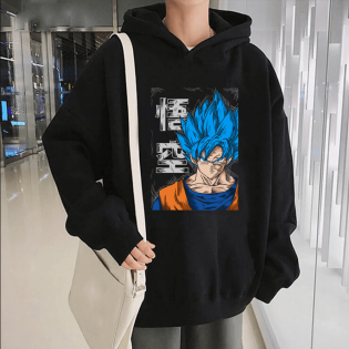 Goku Blue Kapşonlu Sweatshirt Goku Blue Kapşonlu Sweatshirt