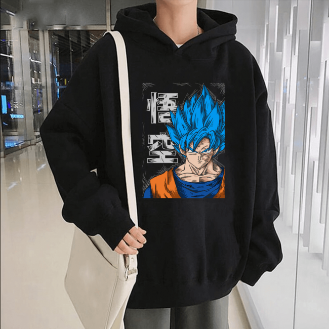 Goku Blue Kapşonlu Sweatshirt