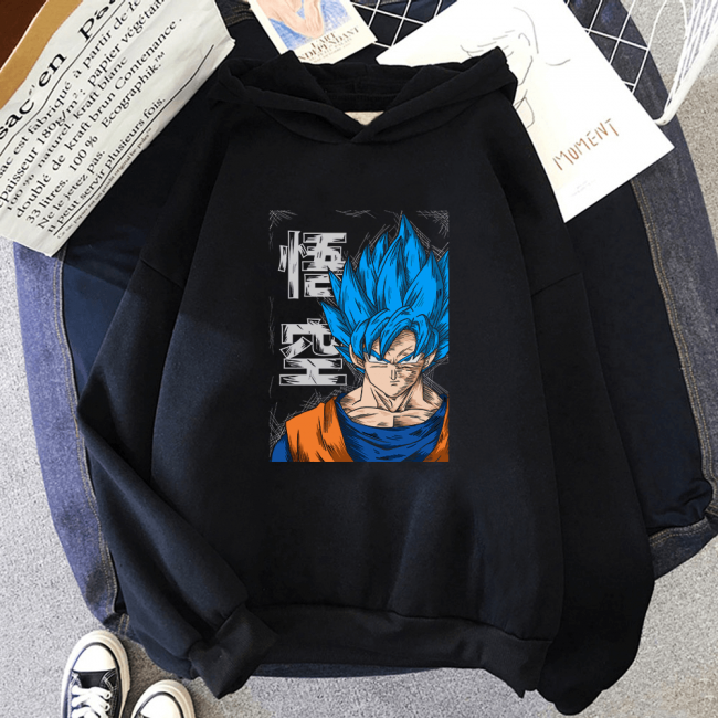 Goku Blue Kapşonlu Sweatshirt