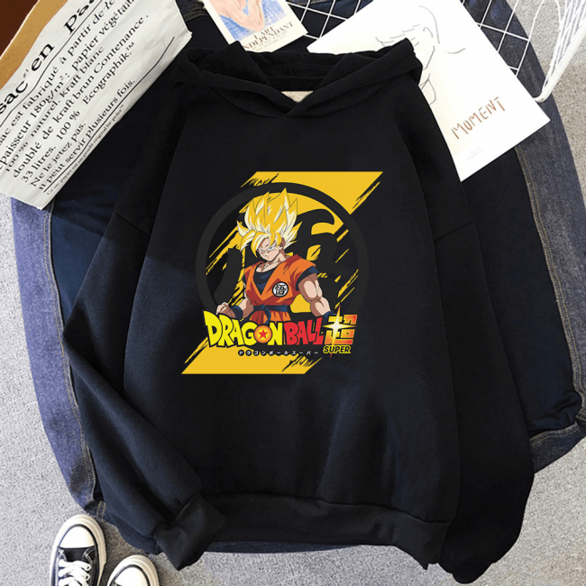Dragon Ball Goku Yellow Kapşonlu Sweatshirt